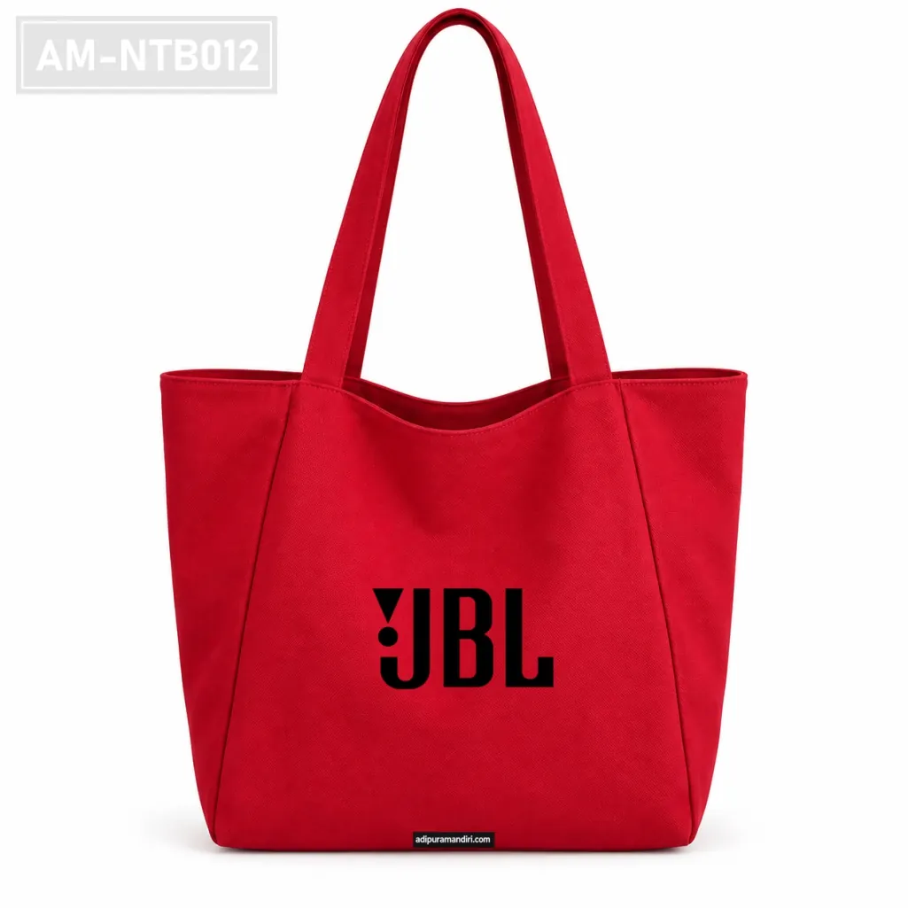 Red Canvas Shoulder Tote Bag