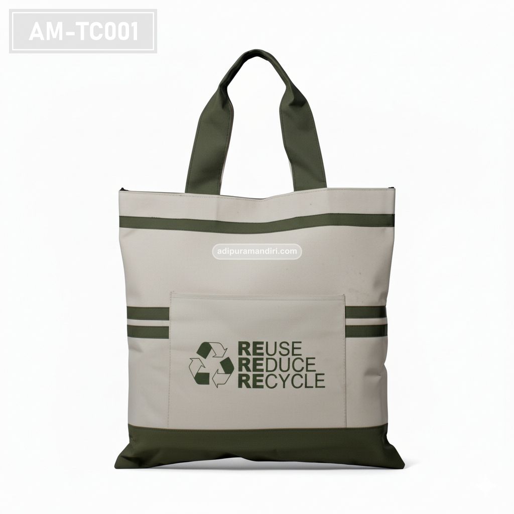 Eco Olive Green Canvas Tote Bag