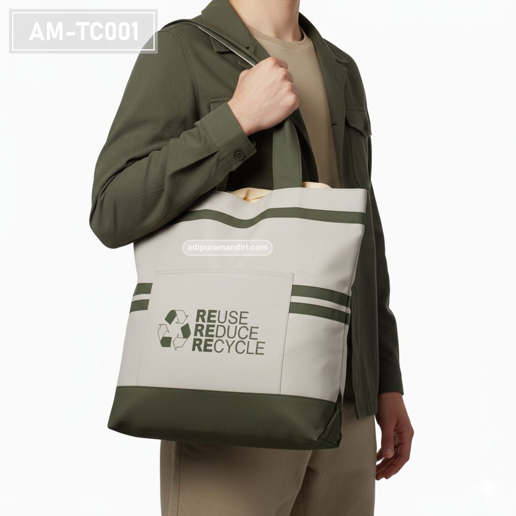 Eco Olive Green Canvas Tote Bag
