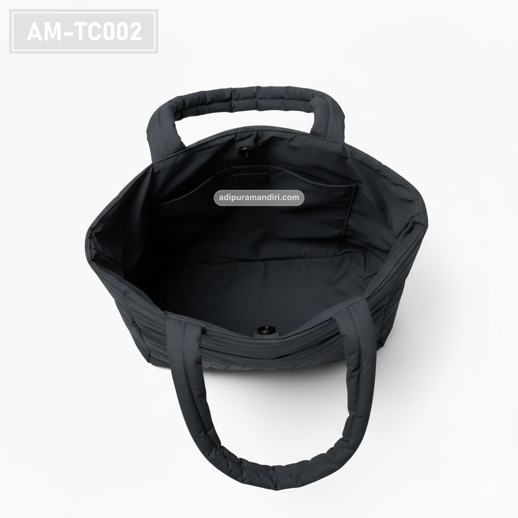 Dark Grey Puffer Tote Bag