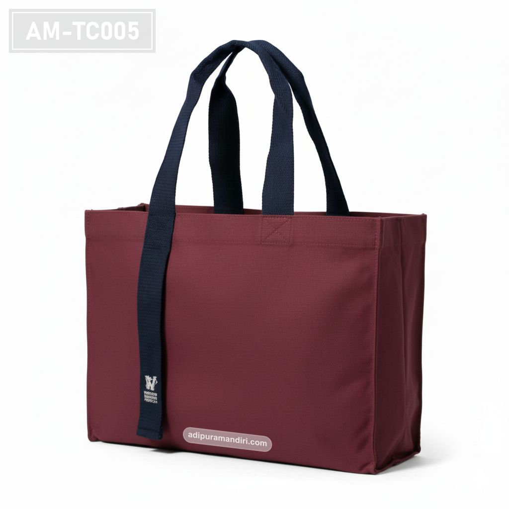 Maroon Corporate Canvas Tote Bag
