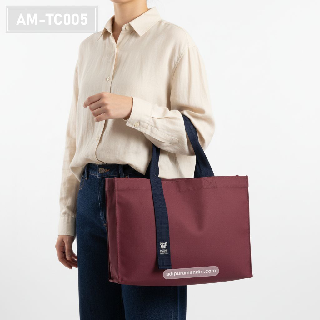 Maroon Corporate Canvas Tote Bag