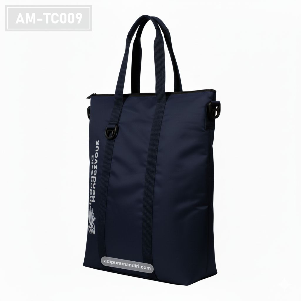 Navy Nylon Corporate Tote Bag