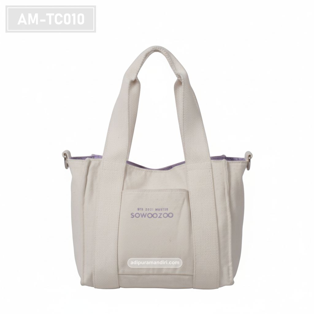 Cream Canvas Mini Tote Bag