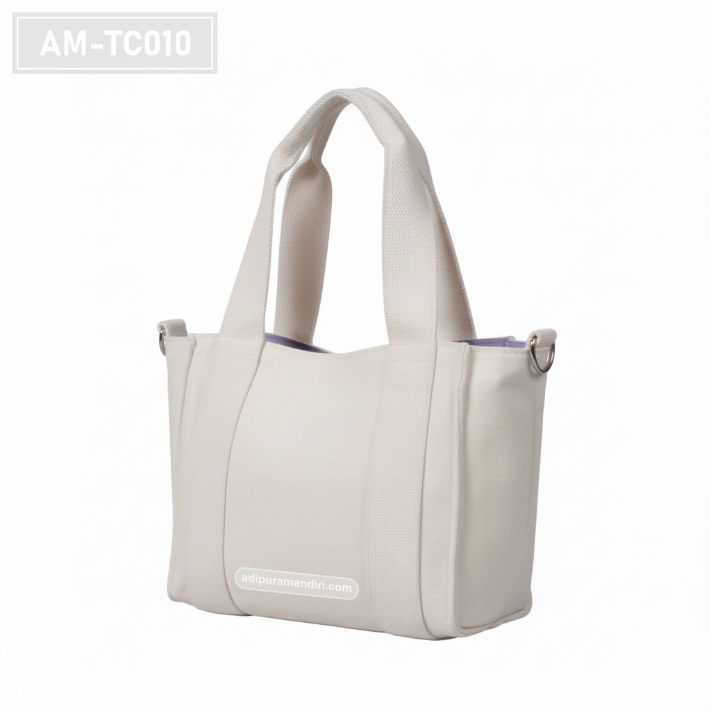 Cream Canvas Mini Tote Bag