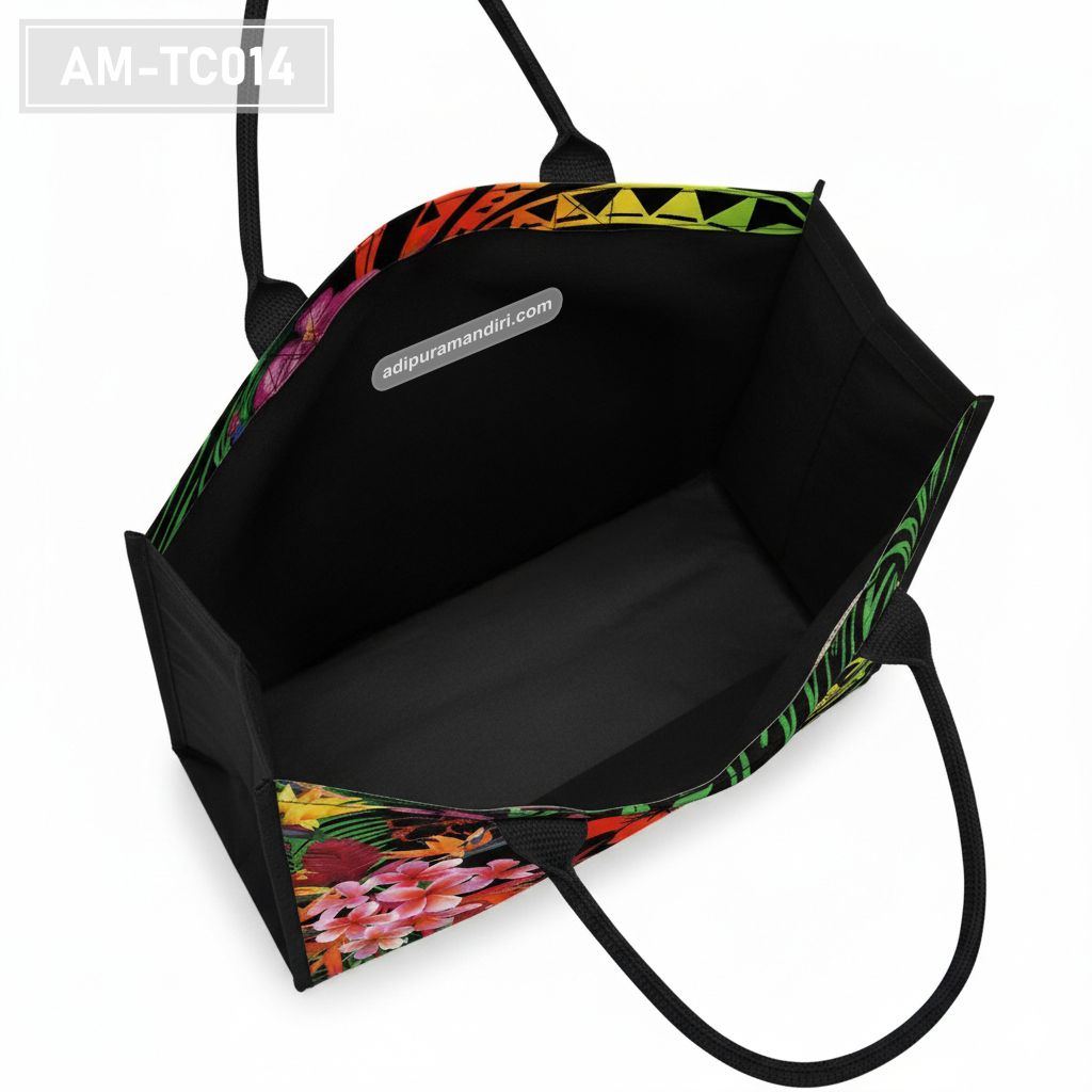 Tropical Floral Canvas Tote Bag