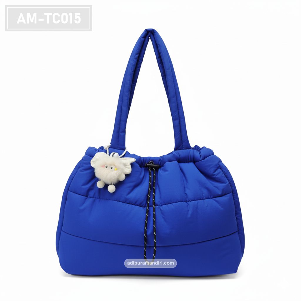 Royal Blue Puffer Tote Bag