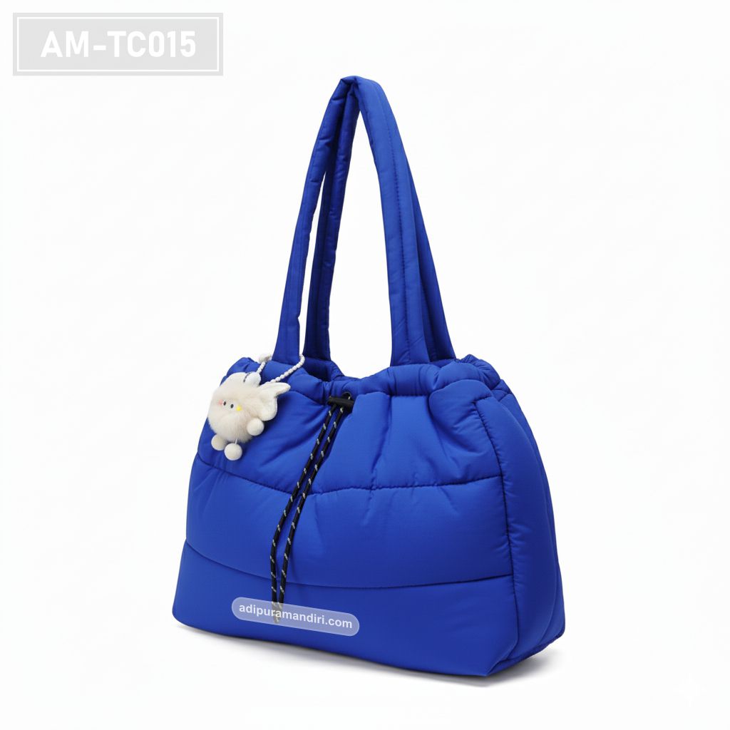 Royal Blue Puffer Tote Bag