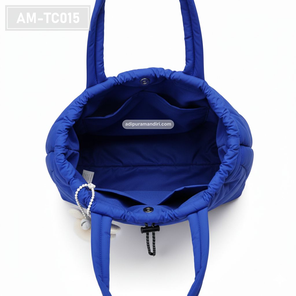 Royal Blue Puffer Tote Bag