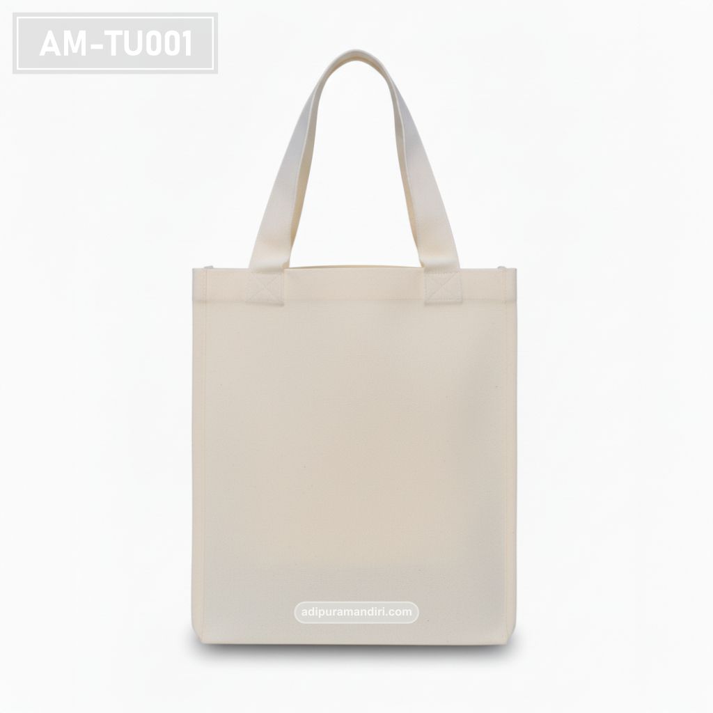 Cream Spunbond Tote Bag with Metal Grommets