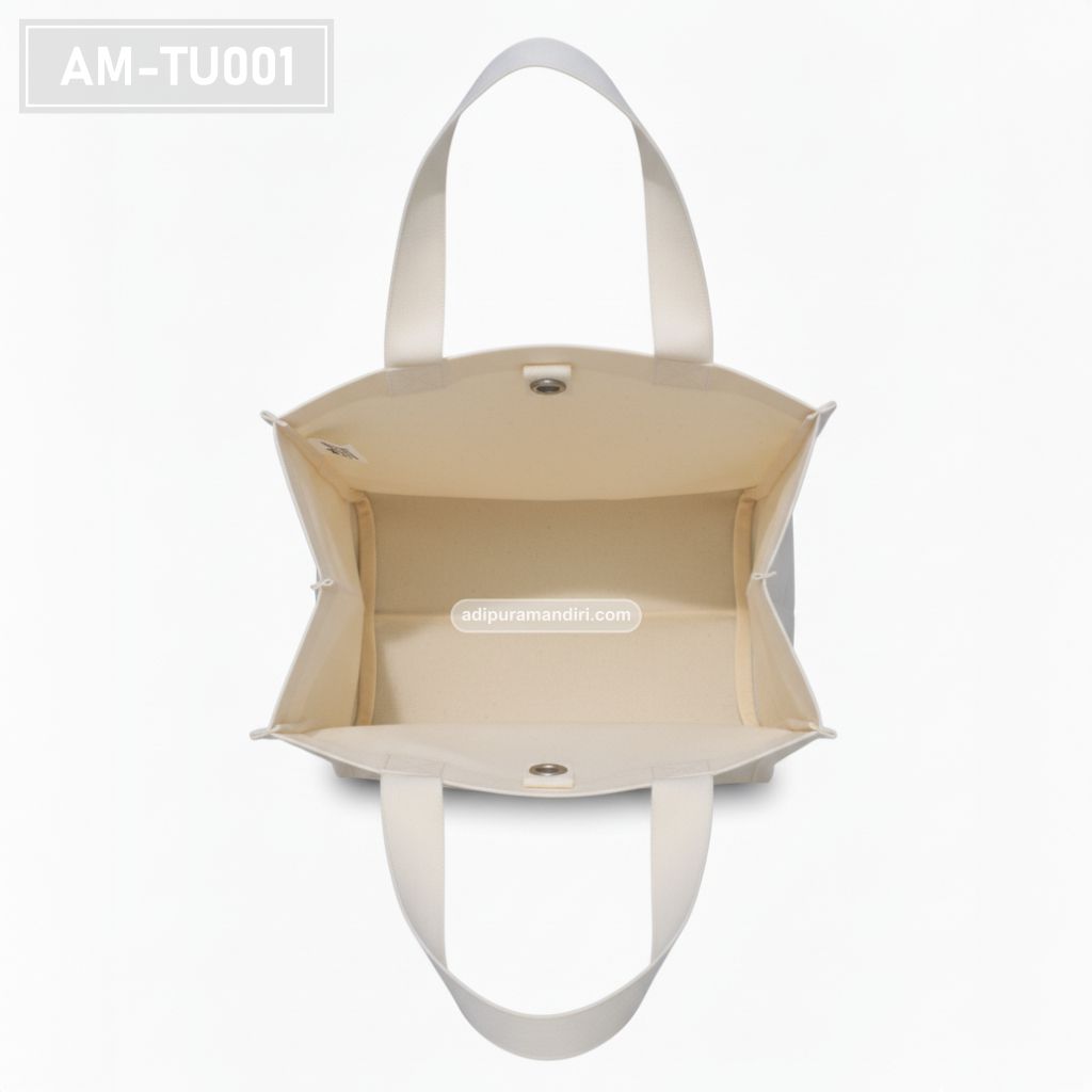 Cream Spunbond Tote Bag with Metal Grommets