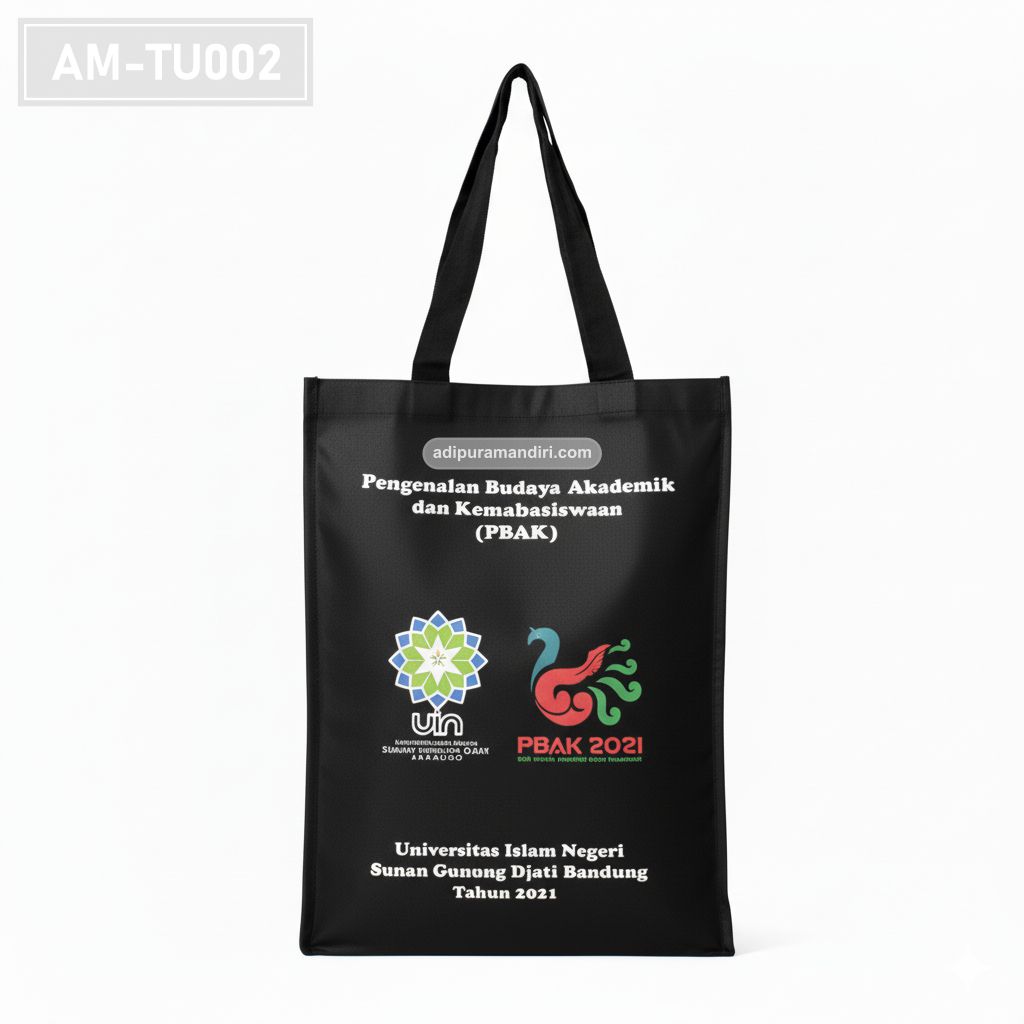 Black Spunbond Tote Bag with Full Colour Print