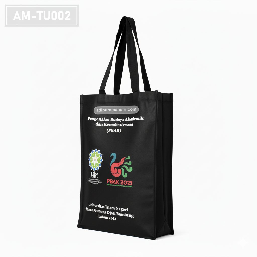 Black Spunbond Tote Bag with Full Colour Print