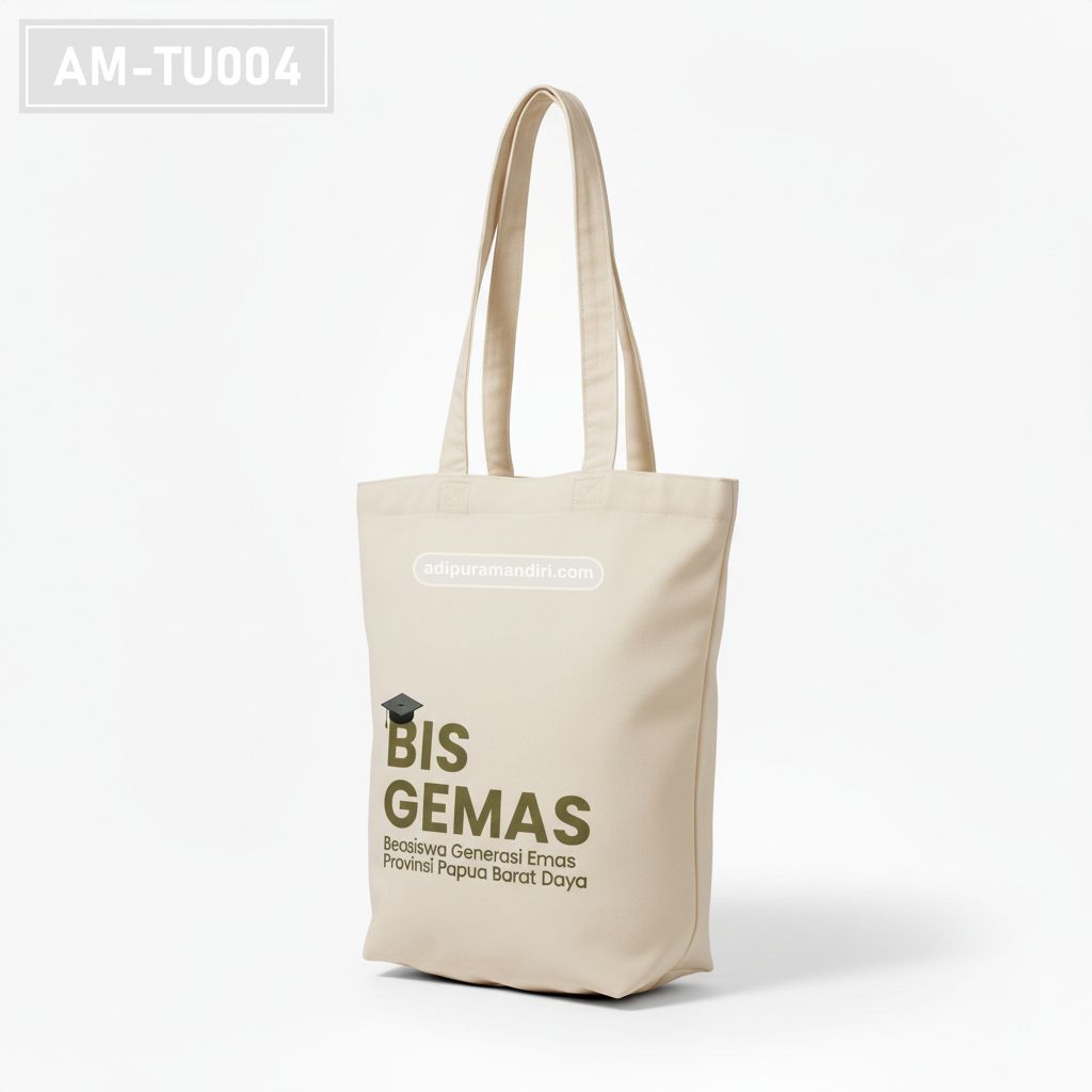 Natural Cream Spunbond Tote Bag with Custom Print