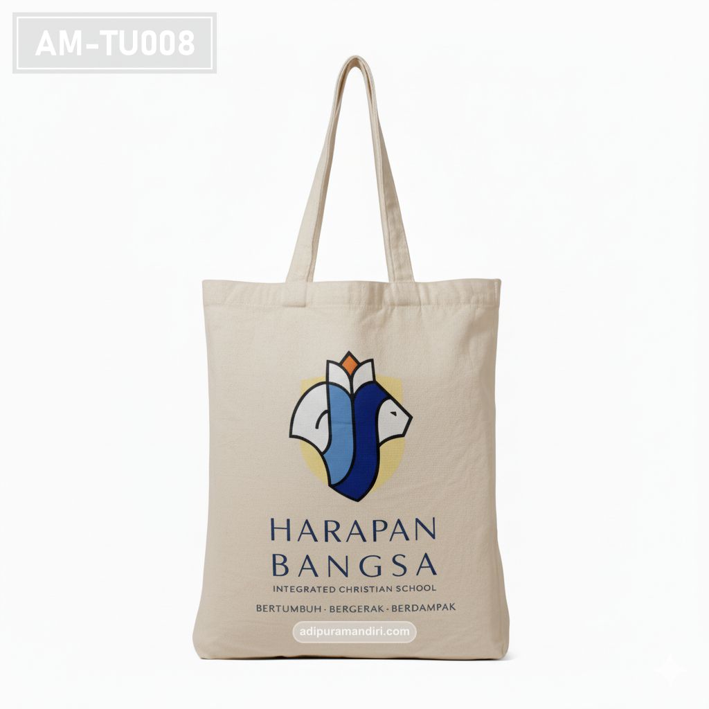 Natural Cream Spunbond School Tote Bag