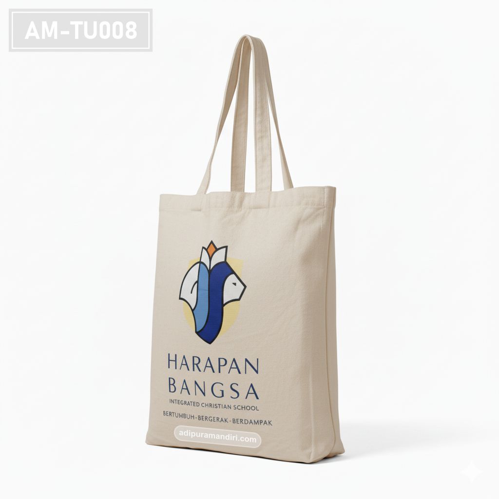 Natural Cream Spunbond School Tote Bag