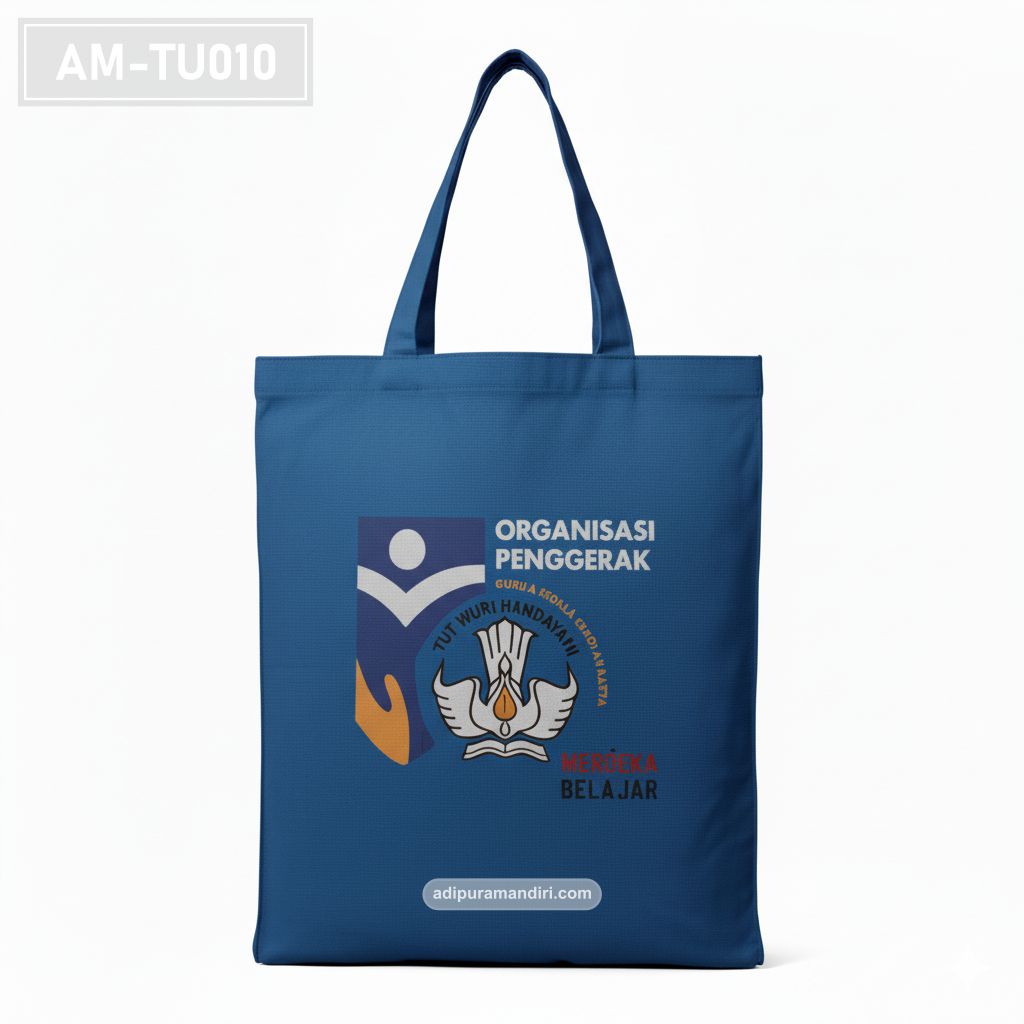 Royal Blue Spunbond Tote Bag with Institutional Print