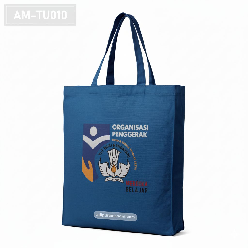 Royal Blue Spunbond Tote Bag with Institutional Print
