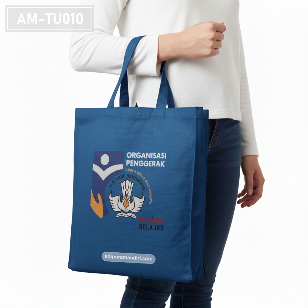 Royal Blue Spunbond Tote Bag with Institutional Print
