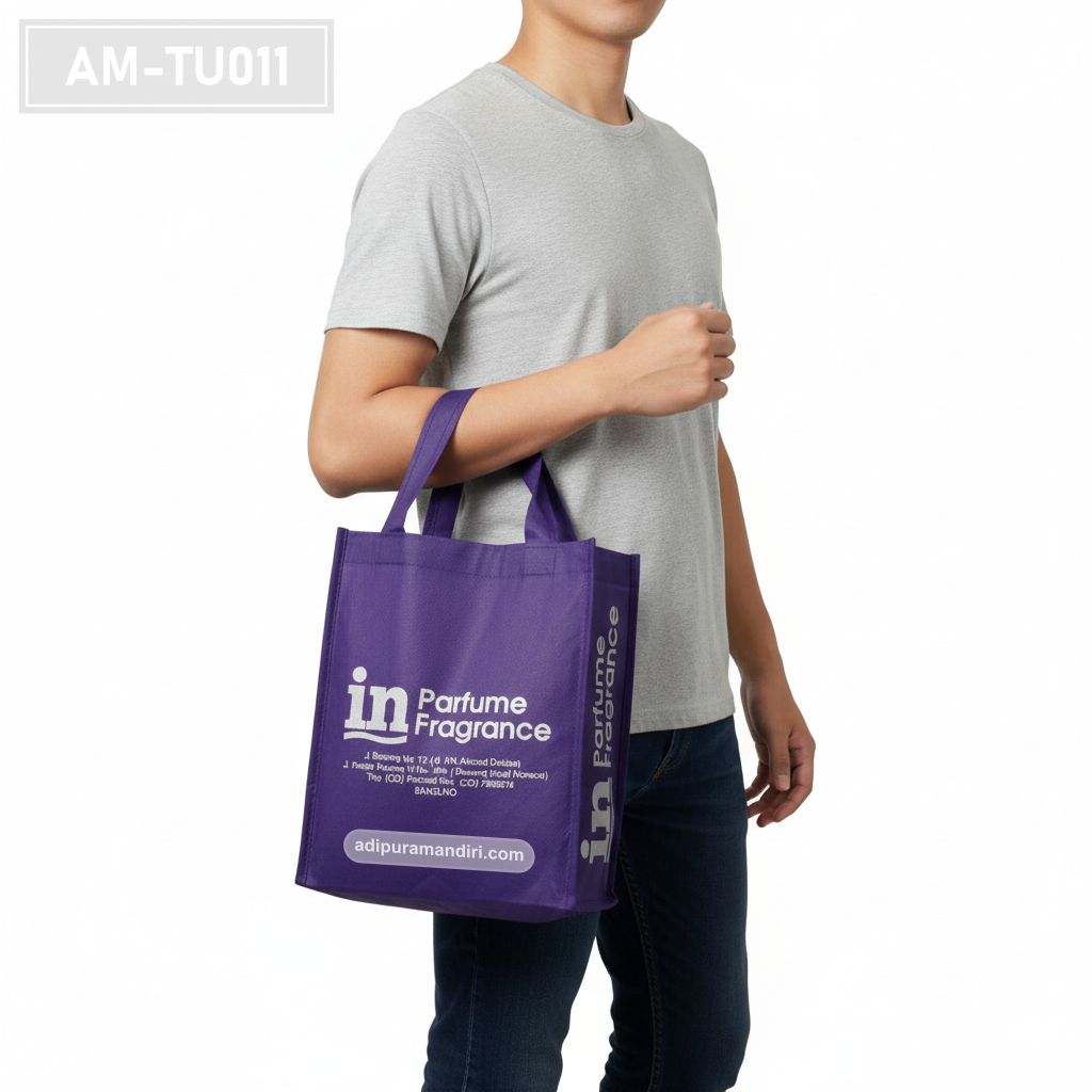 Purple Spunbond Tote Bag for Fragrance Retail