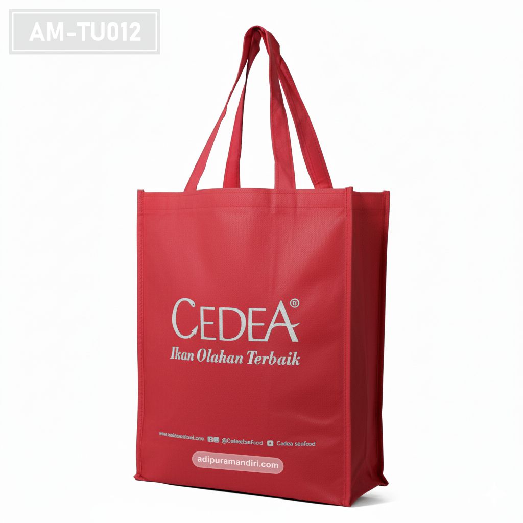 Red Spunbond Tote Bag for FMCG Branding