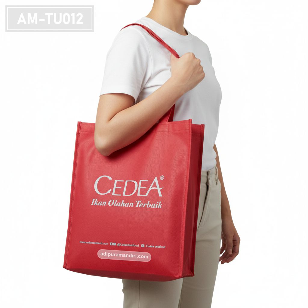 Red Spunbond Tote Bag for FMCG Branding