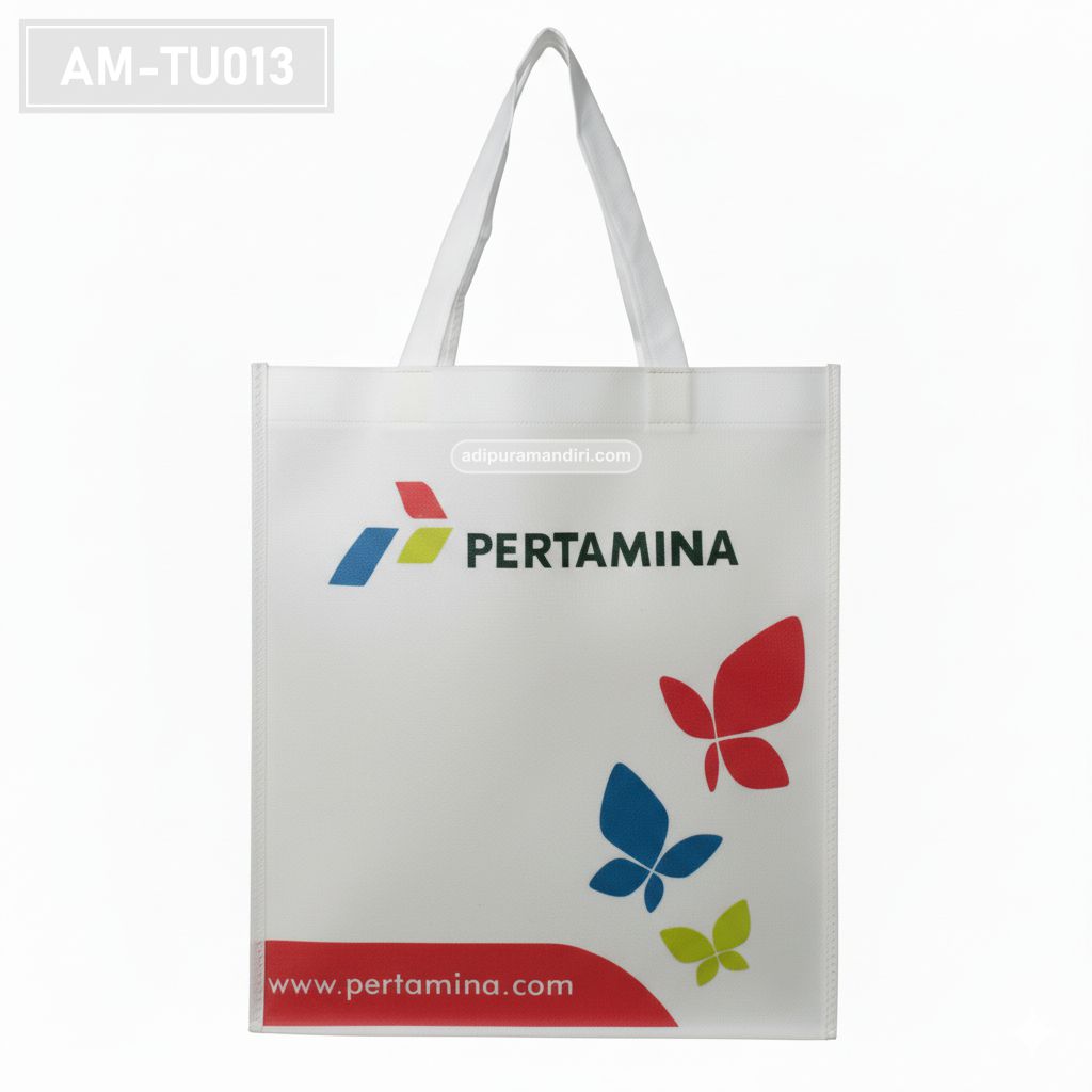 White Spunbond Corporate Tote Bag with Colour Print
