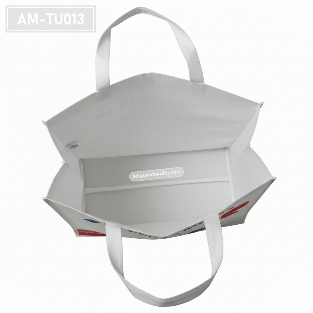 White Spunbond Corporate Tote Bag with Colour Print