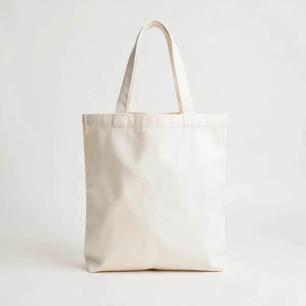 Plain canvas tote bags arranged for product reference
